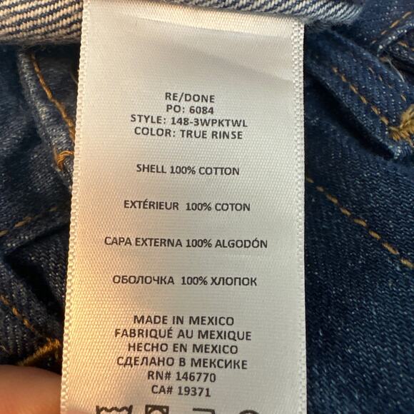RE/DONE 70's pocket Wide Leg in True Rinse Size 32 NWT RARE color - Picture 11 of 12